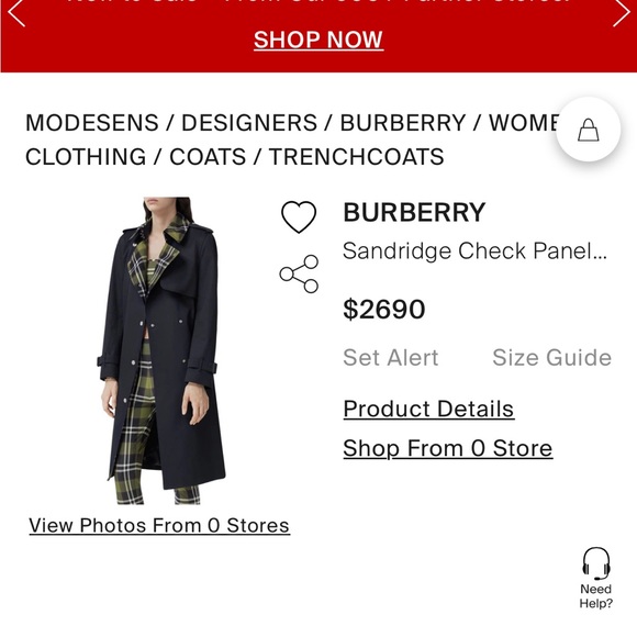 Burberry Sandridge trench coat size 2 rare color - Picture 2 of 8